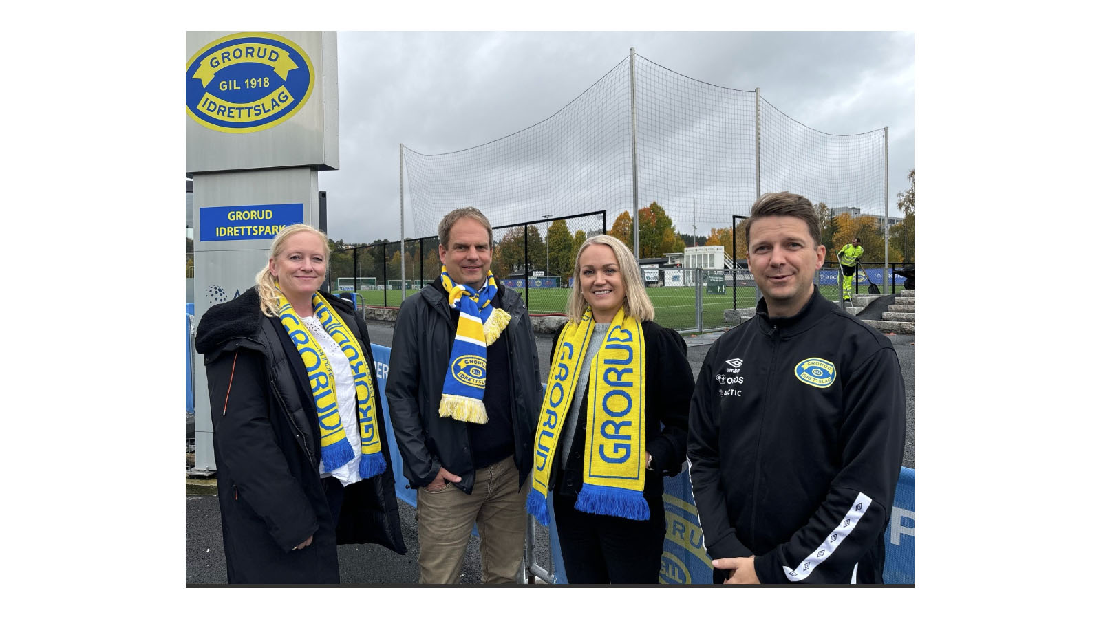 Bilde av fire personer fra Grorud idrettslag. 