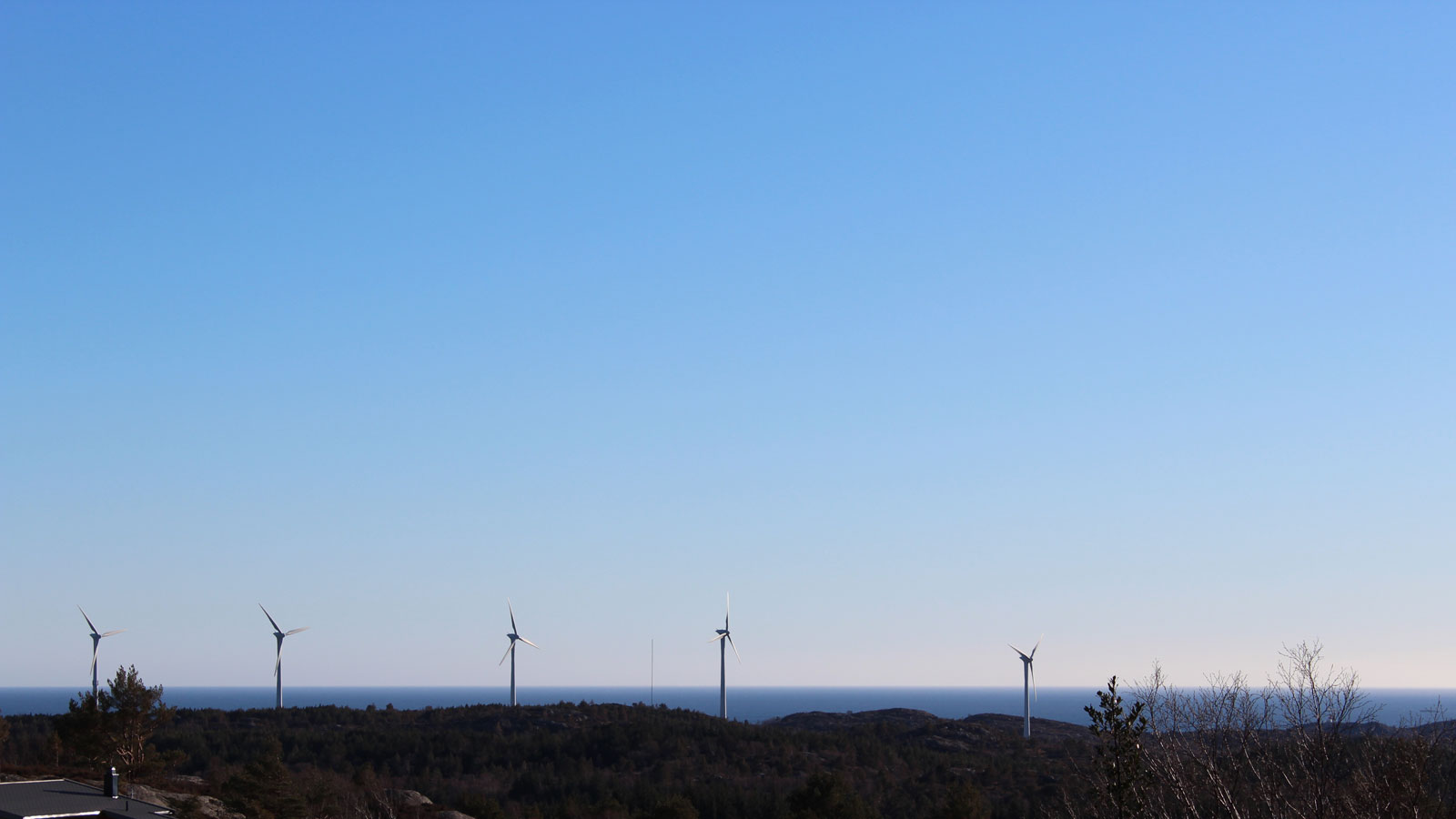 5 vindturbiner på Lindesnes